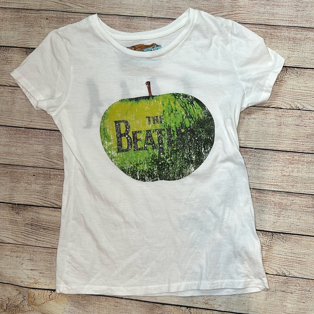 Outpost Trading Company The Beatles Shirt Sleeve T-Shirt White Black Sparkles